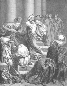 エルサレムの神殿から商人を追い出すイエス